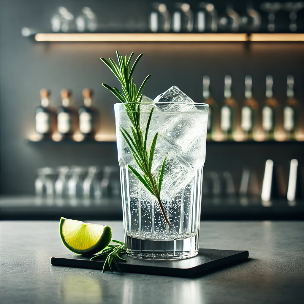 coquetel Gin Tônica clássico com gin, água tônica e limão